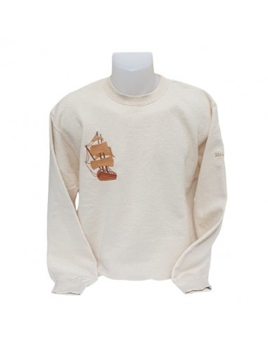 Sweat-Shirt écru - Broderie Bateau hantent personnes