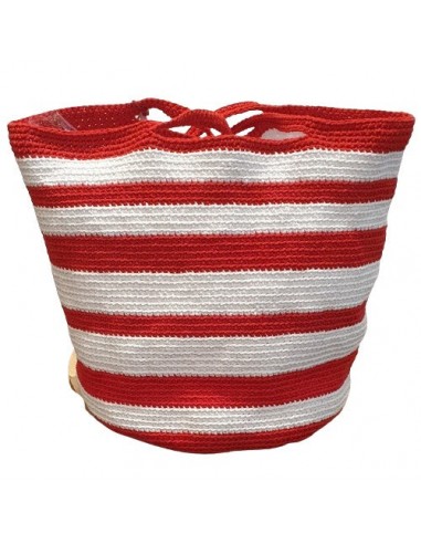 Grand sac au crochet fait-main - Rouge et blanc offre 