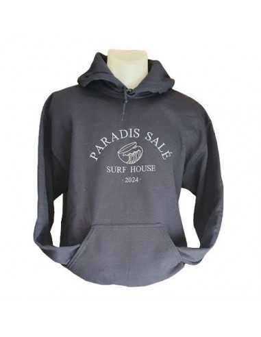 Sweat-shirt bleu marine - Broderie Paradis salé de l' environnement